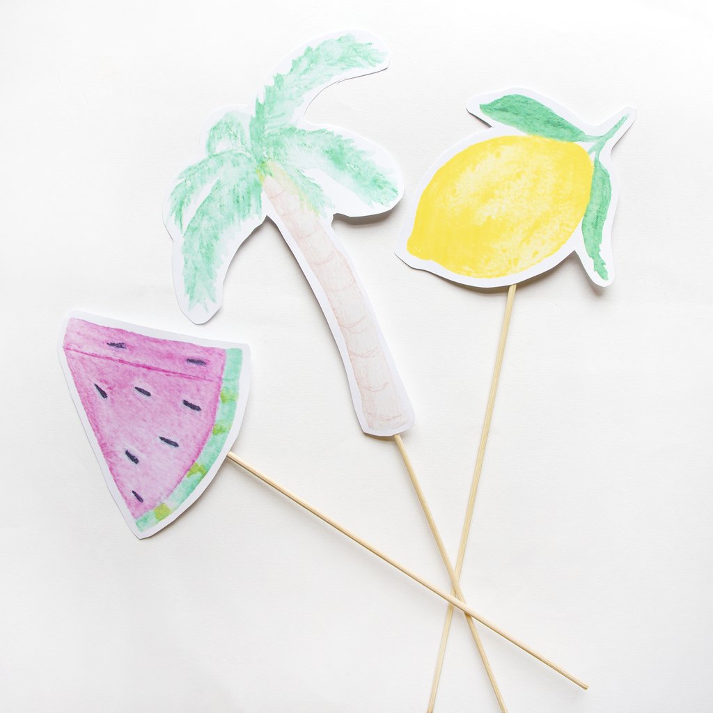 Free downloadable printable - Summer cactus tropical fruit and flamingo