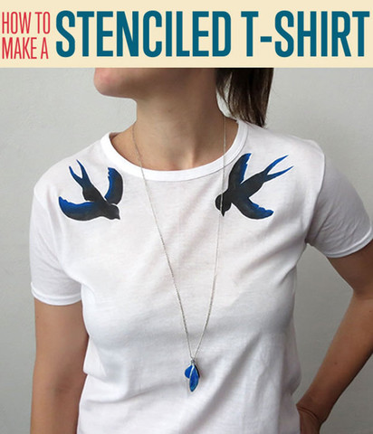 stencilled tshirt