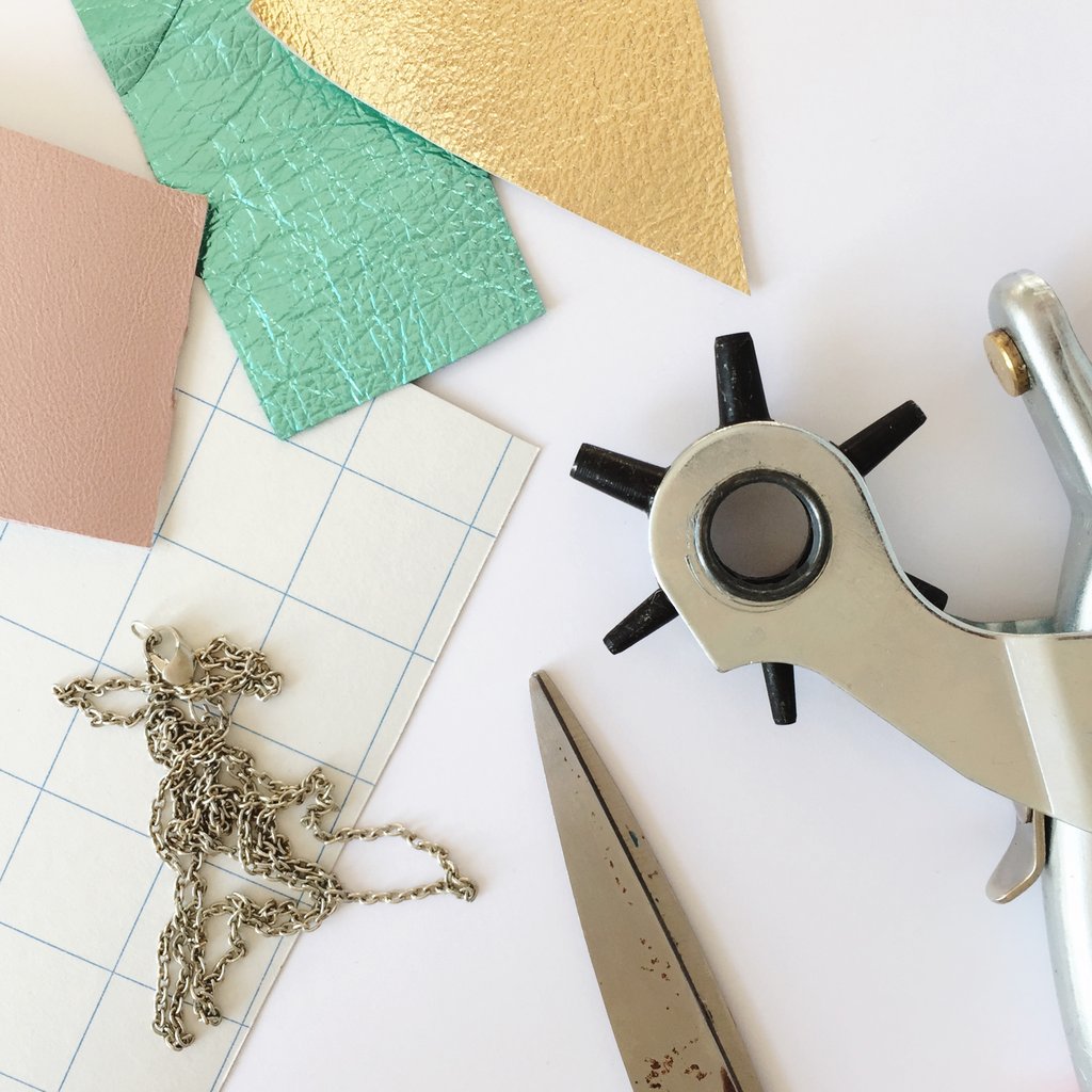 Metallic pleather or leather necklace DIY by London Craft Club's Sonia Bownes