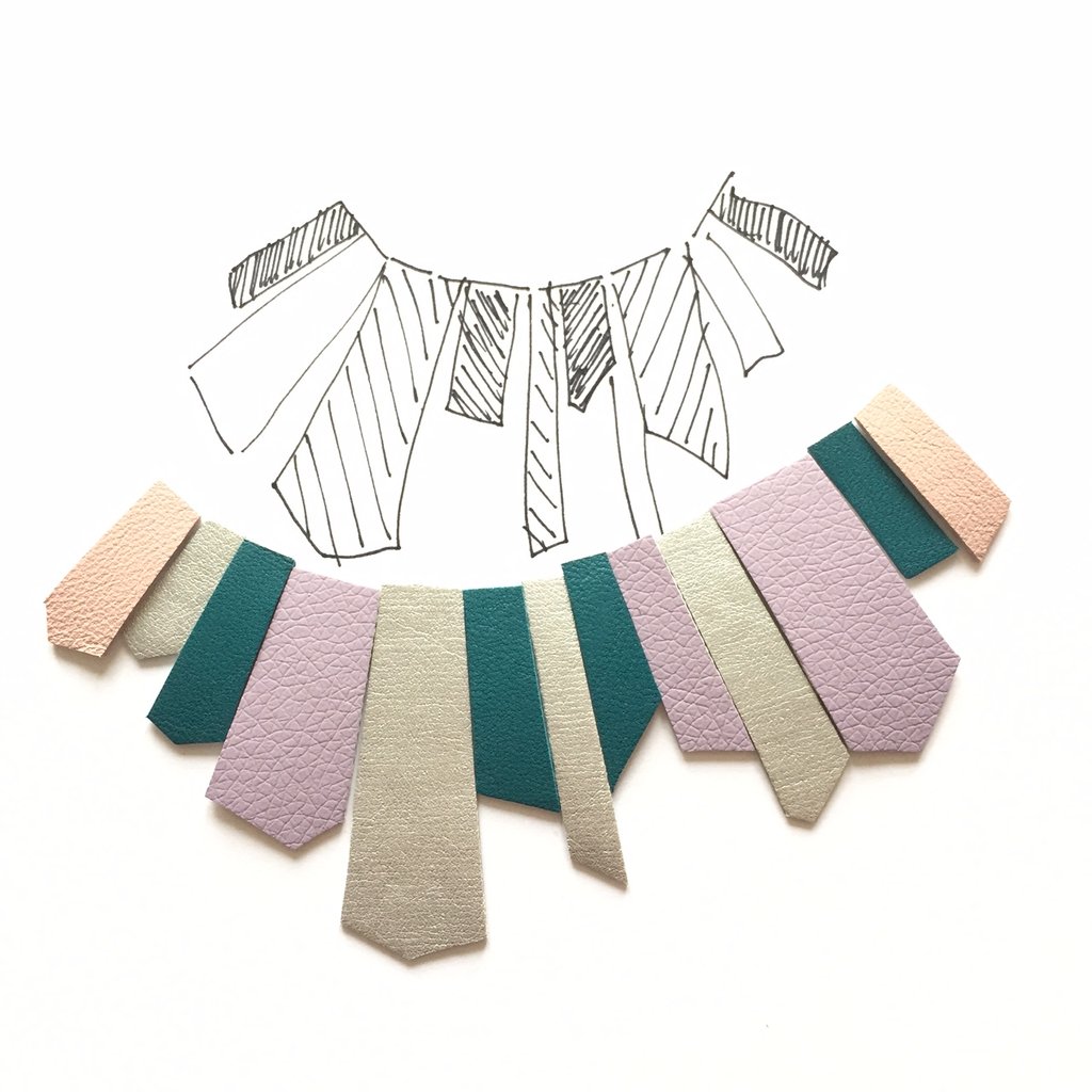 London Craft Club pleather or leather metallic DIY statement necklace